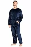 CityComfort Schlafanzug Herren Lang, 2-Teiliges Herren Pyjama Set, Geschenk für Männer (Navy, XL)