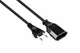 Kabelmeister Euro-Verlängerung - 2 m - Euro-Stecker Typ C (gerade) an Euro-Buchse (gerade) - KUPFERLEITER CU - 0,75 mm² - Stromkabel-Verlängerung - SCHWARZ - Qualitätware vom KABELMEISTER, SK0300-S020