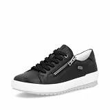 Remonte Damen Sneaker D0700, Frauen Schnürschuhe,lose Einlage,wasserabweisend,remonteTEX,straßenschuhe,Strassenschuhe,Low-tie,schwarz (01),39 EU