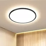 OTREN LED Deckenleuchte Deckenlampe Flach: Rund 3000K Badezimmer für Küche Wohnzimmer Flur, 30CM 36W