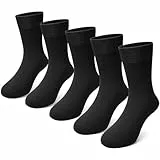 PUTUO Kinder Socken für Jungen Mädchen: Nahtlose Kindersocken aus Bambusviskose – Weiche Atmungsaktiv Unisex Kinder Strümpfe Größe 35-38 für Schule Alltag 5 Paar Schwarz