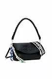 Desigual Schultertasche Umhängetasche Half Logo Trokel Shoulder Bag Black schwarz