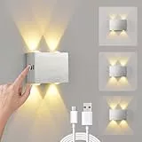 VOMI Akku Wandleuchte Innen Touch Dimmbar Wandlampe Ohne Stromanschluss 4000mAh Batterie Kabellose Wandleuchte USB Aufladbar Ohne Bohren Magnetische Wandmontage Wandbeleuchtung Schlafzimmer