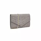 Miss Lulu Clutch Damen Wildleder-Optik Leichtgewicht Umhängetasche für Hochzeiten Partys Bälle