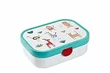 Mepal - Brotdose Kinder Campus - Bento Box Kinder - Brotdose Kinder mit Fächern & Gabel - Meal Prep Box mit Clip-Verschluss - BPA-frei & Spülmaschinenfest - 750 ml - Animal Friends
