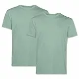 PinkTex Herren T-Shirt (2er Pack) Bio-Baumwolle Rundhals, Salbeigrün, L