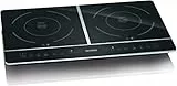 Severin Doppel Kochplatte Induktion für Küche, Büro oder Camping, Hochwertige Herdplatte, Campingkocher für zwei Töpfe, schwarz, 3.400 W, DK 1031