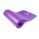 ProsourceFit Extra Thick Yoga and Pilates Mat ½” (13mm) or 1' (25mm), 71-inch Long High Density Exercise Mat with Comfort Foam and Carrying Strap, Purple
