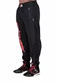 Gorilla Wear - Augustine Old School Pants - Schwarz/Rot - Bodybuilding und Fitness Bekleidung Herren Jogging Laufen bequem mit Logoaufdruck, L-XL