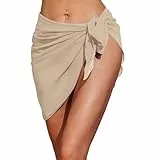 Strandtuch,Damen Strand Sarong Tuch Wrap Vertuschung Strandtuch Wickelrock Beach Wrap für Strand Rock Swimsuit Lang (DE/NL/SE/PL, Alphanumerisch, Einheitsgröße, 40, Regular, Regular, Beig)