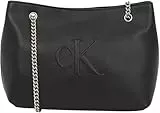 Calvin Klein Damen Umhängetasche Sculpted Chain mit Tragekette, Schwarz (Na Black), Einheitsgröße