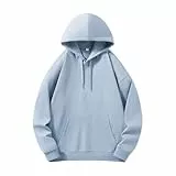 Herren-Kapuzen-Sweatshirt, lockere Passform, schwer, Unisex, für Erwachsene, Baumwoll-Mischgewebe, Haze Blue, Small