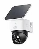eufy Security SoloCam S340, Kamera Überwachung Aussen, 360°-Überwachung, Keine Toten Winkel, Überwachungskamera Aussen Akku, Solar, 2,4GHz WLAN, Gebührenfreie Nutzung, HomeBase 3 kompatibel