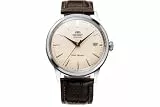 Orient Automatik Herren Armbanduhr aus Edelstahl und Leder in der Farbe Silber-beige, Gehäuse 38 mm, wasserdichte: 3 ATM, RA-AC0M04Y10B