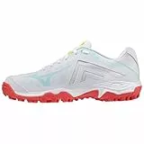 Mizuno Wave Lynx Feldhockey-Schuh, White/Clearwater/Cayenne, 32.5 EU