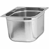APS 81204 GN-Behälter 1/2, Gastronormbehälter Edelstahl/Abmessungen 26,5 x 32,5 cm/Höhe 10 cm/Volumen 6 Liter Edelstahlfarben