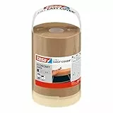 tesa Easy Cover UNIVERSAL Papier - 2in1 Malerabdeckpapier mit selbstklebendem Abdeckband für Malerarbeiten und Renovierungen - 25 m x 18 cm
