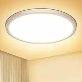 NIBSHOOM Deckenlampe LED Deckenleuchte Rund Flach 3000K,18W/1800LM/IP44 Wasserfest Ultradünn Badezimmer Lampe Decke, Modern Schlicht deckenlampen für Schlafzimmer Wohnzimmer Flur Küche Büro,220*17mm