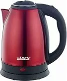 Hagen - Edelstahl -Elektrischer- Kabelloser Wasserkocher -1.8L HAGEN HA5525-RED-Rot