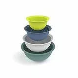 Rotho Caruba 4er-Set bestehend aus 3 Schüsseln und 1 Sieb, Kunststoff, Mehrfarbig, 30 cm