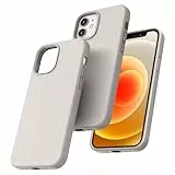 TOCOL für iPhone 12 Hülle Silikon, Stoßfest Anti-Rutsch Anti-Fingerabdruck Kratzfest Handyhülle für iPhone 12 Case, Steingrau