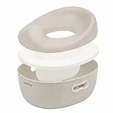 Nattou Babytopf 3in1, Töpfchen + Hocker + Toilettensitz für Kinder, Einfaches Toilettentraining, Ca. 34 cm, Ab ca. 18 Monate bis ca. 4 Jahre, Care, ABS/EVA, Beige