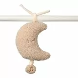 Nattou Aktiv-Kuscheltier aus Polyester, Mit Musik, Mond, Zum Aufhängen, Ca. 25 cm, Teddy, Beige