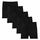 Auranso 5er Set Radlerhose Kinder Mädchen Kurze Hose Short Hosen Leggings Shorts 134 140 152 158 8-10 Jahre Schwarz