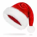 benpen Weihnachtsmütze Erwachsene Nikolausmütze Damen Herren plüsche weihnachtsmann mütze Rote Santa Mütze Bequemes Dicker Klassischer nikolaus mütze aus Samt für festliche Partys im neuen Jahr