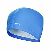 Badekappe Bademütze PU Beschichtet Weiche Badehaube Ohrenschutz Schwimmhaube Schwimmkappe für Herren Damen Lange Kurzes Haar (1xKönigsblau)