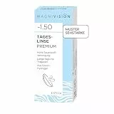 MAGNIVISION Tageslinsen Premium weiche Kontaktlinsen für -1,50 dpt. | 6 Stück | BC 8.6 | DIA 14.2 | mit Silikon-Hydrogel-Material & UV-Filter für lange Tragezeiten | ohne Konservierungsstoffe