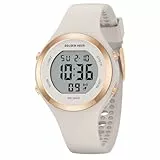 GOLDEN Hour Digitale Armbanduhr Damen Wasserdicht 5ATM Chronograph Sport Silikon Armband Armbanduhr Damen Elegant Sportuhr mit Datum Leuchtend Leicht Ablesbares Zifferblatt, Roségold/Starlight