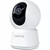 LAXIHUB 360°CAbdeckung Pan Tilt Indoor Security Camera, 2K Full HD Smart Baby Monitor Pet Camera mit Telefon APP, Nachtsicht, Zwei-Wege-Audio, Motion Sound Detection, arbeitet mit Alexa