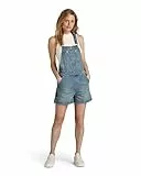 G-STAR RAW Damen Short Latzhose, Blau (antique faded laguna D24388-D536-G325), S