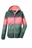 killtec Mädchen Funktionsjacke/Regenjacke wasserdicht mit Kapuze KOS 155 GRLS JCKT, dunkelgrün, 164, 44114-000
