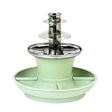 Giles & Posner Mini-Schokoladenbrunnen – Elektrische 3-Stufen-Maschine, automatisches Abschalten, 0°C bis 50°C, Käsefondue-Set, abnehmbare Lebensmittelschalen, 25W, Grün