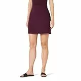 Amazon Essentials Damen A-Linien-Minirock aus Ponte zum Hineinschlüpfen, Burgunderrot, L
