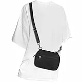 MAXTOP Kleine Crossbody Bag Damen Herren Schwarz Umhängetasche Damen Handy Gürteltasche Geldbörse Fanny Pack mit verstellbarem Gurt für Reisen Casual Festival Geschenke