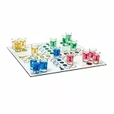 Out of the Blue 79/3943 - Glas Trinkspiel Ludo, mit 16 Gläsern und 2 Würfeln, Spielfläche ca. 31 x 31 cm, im Geschenkkarton