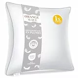Orange Wave Kopfkissen 50x50cm Federkissen - 3-Kammer Daunenkissen 50x50 Kissen Daunen und Federn Bettkissen, RDS und ÖKO-TEX ergonomisches Schlafkissen