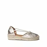 Toni Pons Damen Espadrille aus Leder - ERLA - Platin, 40 EU