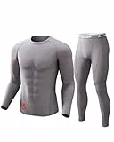 CL convallaria Thermounterwäsche Herren Atmungsaktiv Thermoaktiv Funktionsunterwäsche Innenfleece Skiunterwäsche Weich Thermo Unterwäsche Set