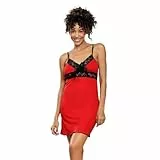 DKaren Damen Nachtwäsche | Cassidy | Größen XS-2XL 92% Viskose, 8% Elasthan | XL Rot