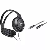 Panasonic RP-HT161E-K HiFi-Kopfhörer (2 m langes Kabel, 10-27.000 Hz, 30 mm Wandler) schwarz & Goobay 50432 Kopfhörer- und Audio Verlängerungskabel AUX; 3-polig; 3,5 mm Klinke 3,5 mm Stecker, 3 Meter