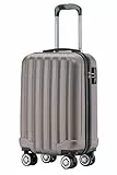 BEIBYE TSA-Schloß 2080 Hangepäck Zwillingsrollen Reisekoffer Koffer Trolley Hartschale Handgepäck M(Boardcase) (Coffee, M)