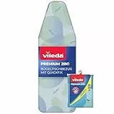 Vileda Premium 2in1 Bügelbrettbezug für Dampfbügelstation, Bügelbretter von 30–45 cm x 110–130 cm, Silber-Grau