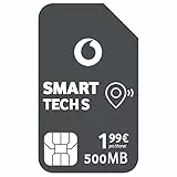 Vodafone Smart Tech S, 500 MB Daten, für smarte Geräten, GPS Tracker, Telemetrie, Alarm Systeme (Nicht für Smartphones, Tablets, Keine Sprachanrufe) ABO 24 Monate Laufzeit, IoT, M2M SIM