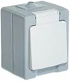 Kopp 100648007 Schutzkontakt-Steckdose 1-fach, Aufputz-Feuchtraum Standard