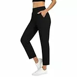 Chino Hose Damen Stretch Golfhose 7/8 Golf Hosen Sommer Jogginghose Lässig Sporthose Lang Freizeithose Sport Trainingshose Leichte Stoffhose Business Anzughose Laufhose Sommerhose Schwarz XXL