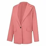 TIMELYE Hosenanzug Damen Festlich Elegant Streetwear Freizeitanzug Zwei Teiler Sommer Jogginganzug Einfarbige Blazer+Hose Crop Tops Set (3-Pink, M)